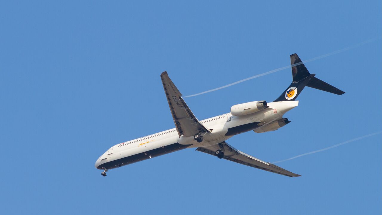 A Caspian Airlines McDonnell Douglas MD-83 lands at Sabiha Gokcen Airport in Istanbul, Turkey, on Aug. 17, 2014.