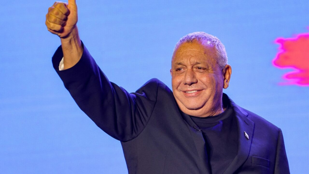 Gadi Eisenkot, former Israeli army chief of staff and top contender to be prime minister, speaks in Glilot north of Tel Aviv on October 13, 2026