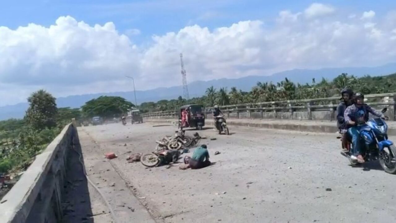 Aftermath of a Myanmar military airstrike, according to a rebel group that controls the area and a local aid worker, in Kyauktaw, Rakhine State