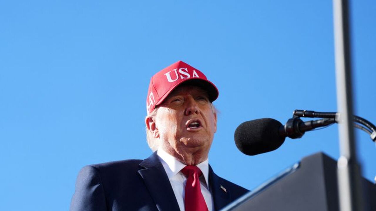 US President Trump attends event at Sparrows Point Shipyard in Baltimore County