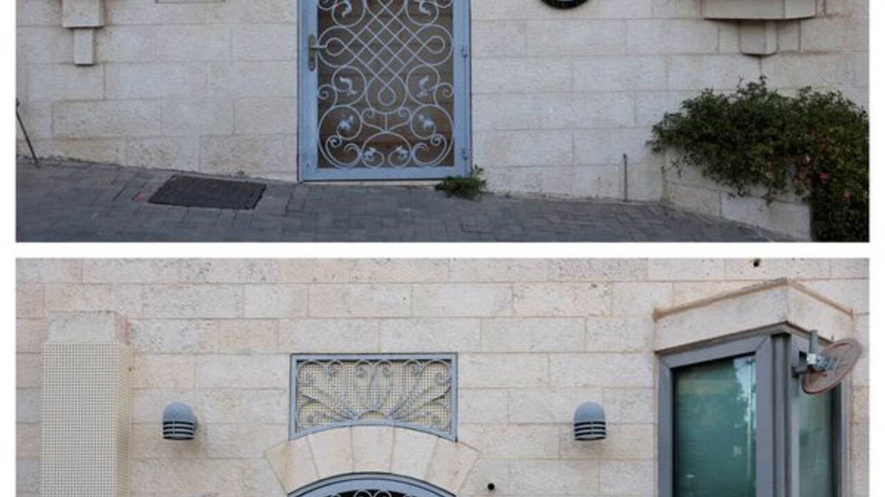 Combination image of British consulate in East Jerusalem