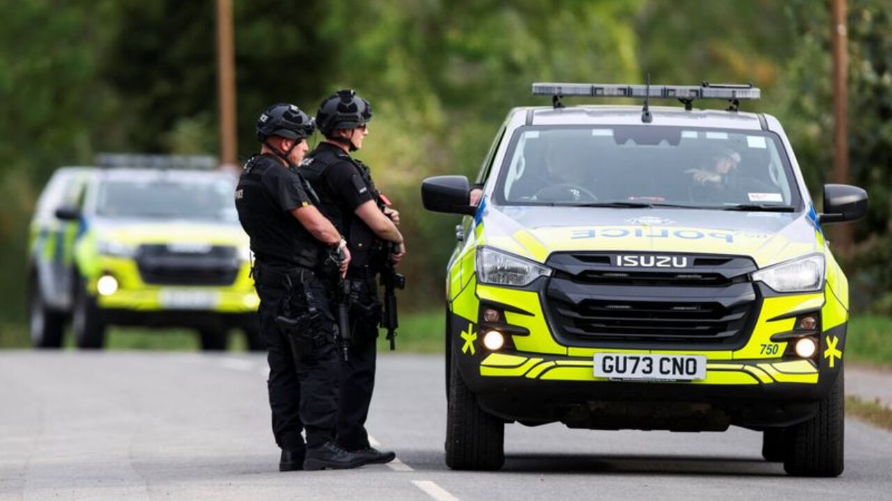 Men arrested on suspicion of offences under the Explosives Act, in Fairford