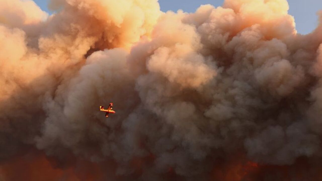 FILE PHOTO: Wildfire near Cotignac in Var department