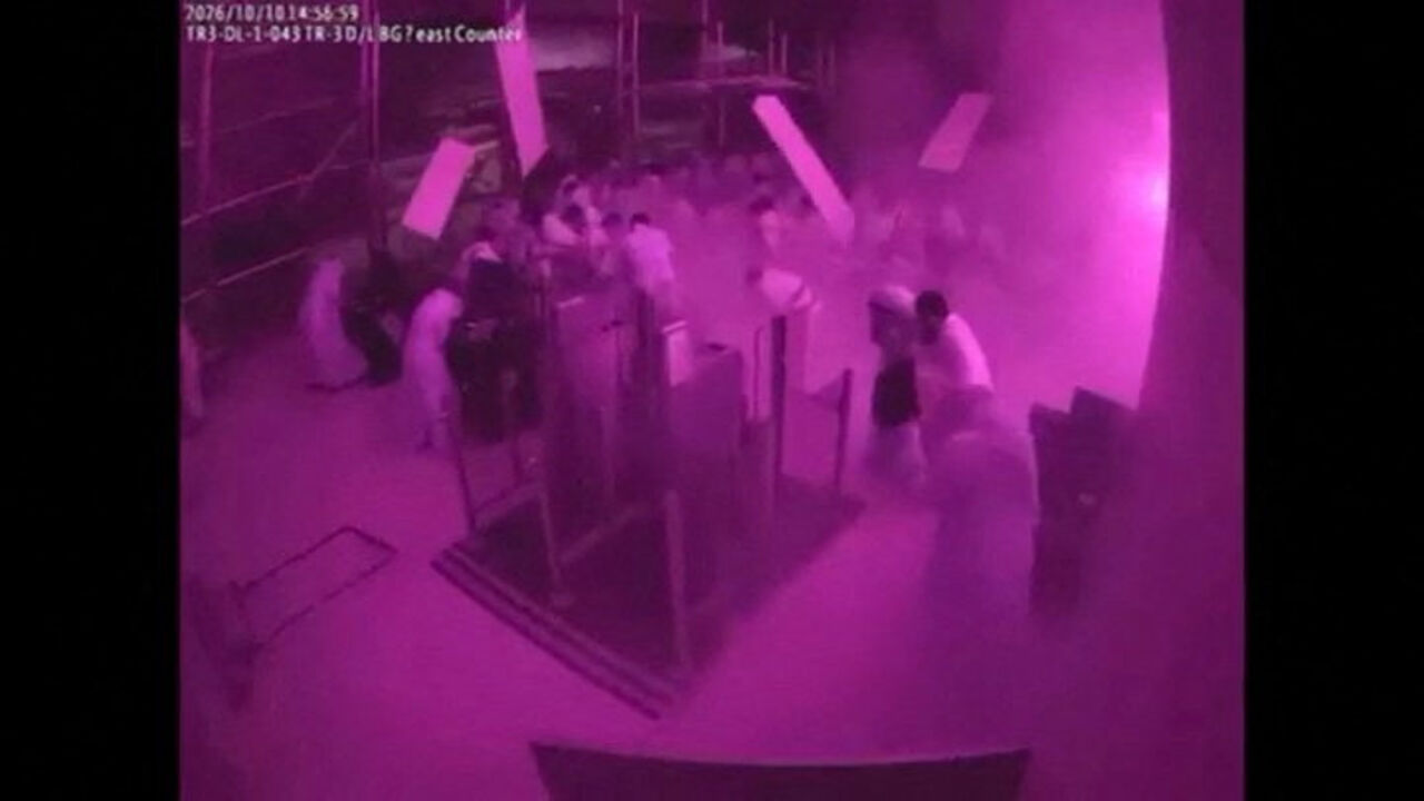 Surveillance footage shows the moment of the attack at King Khalid International Airport in Saudi Arabia