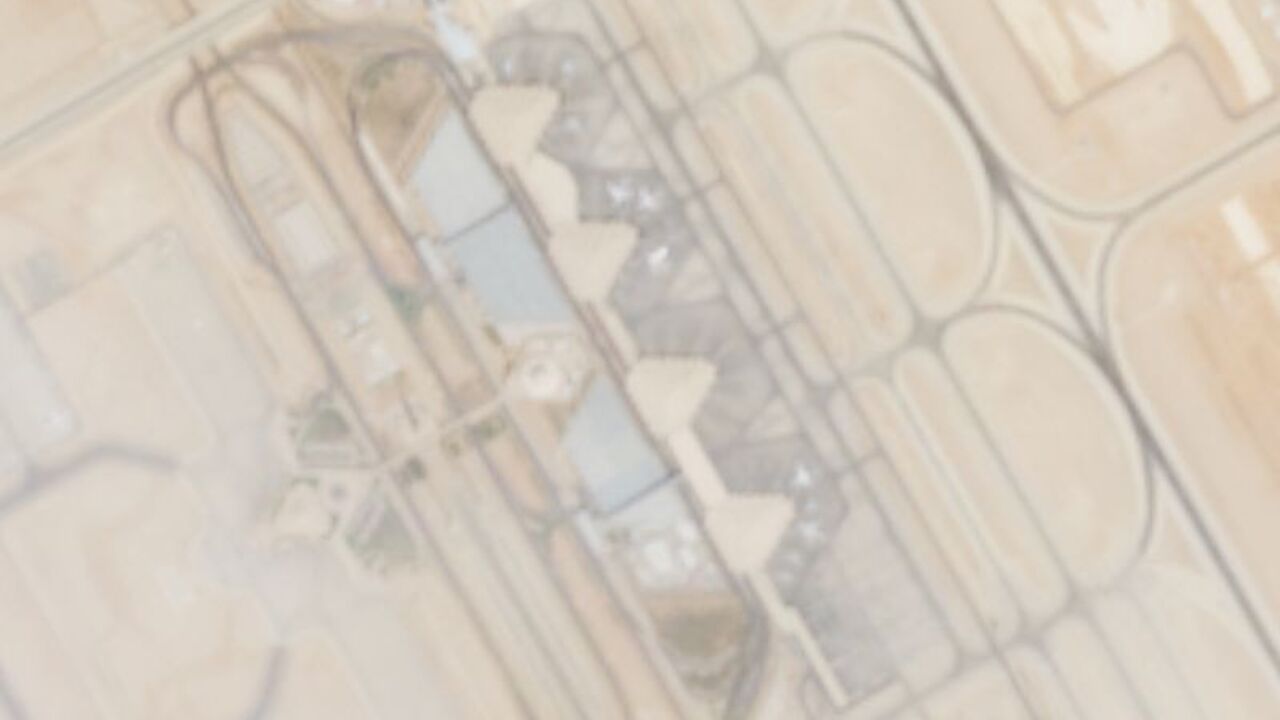 Satellite image of King Khalid Airport the day after attack, in Riyadh