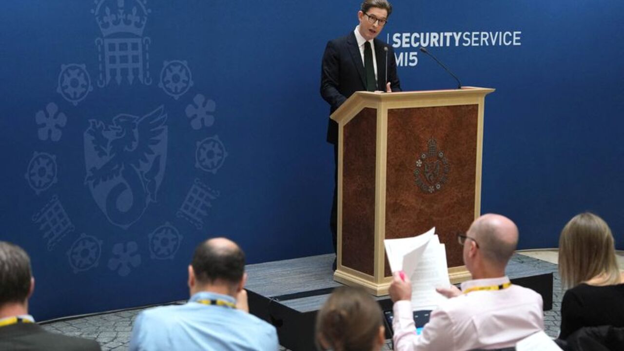 Director General of MI5 Ken McCallum speaks at Thames House in London