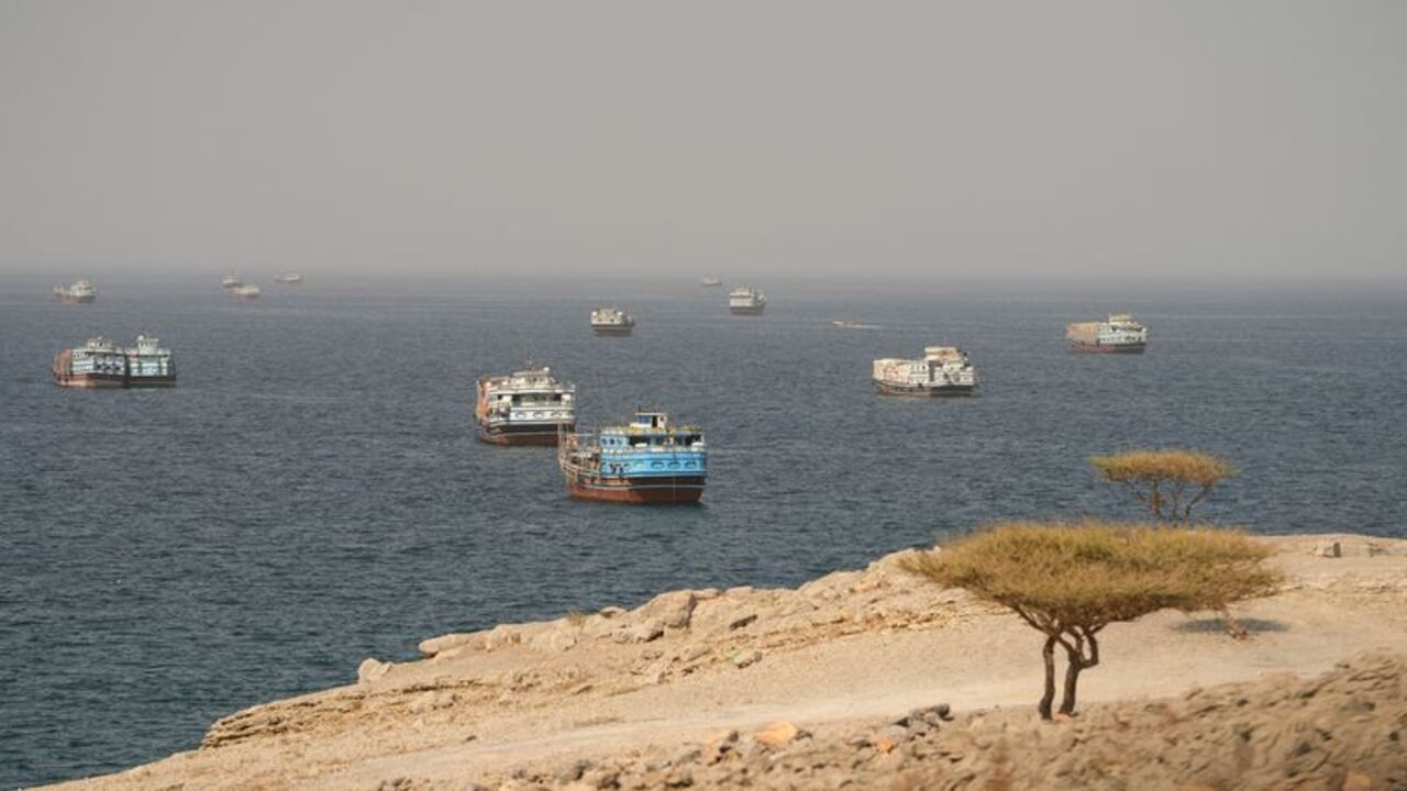 Vessels at the Strait of Hormuz, as seen from Musandam