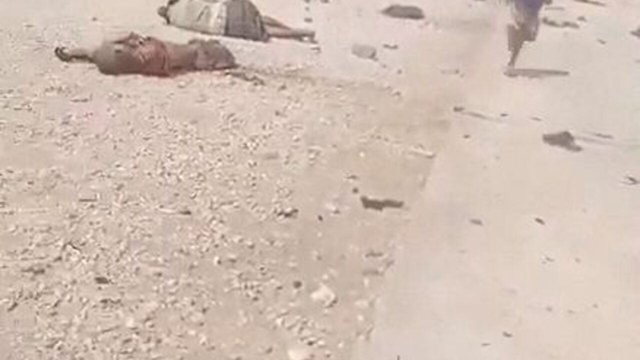 Aftermath of a Houthi attack on Yemeni government military camp in Shabwa