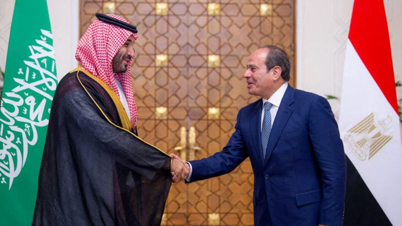 FILE PHOTO: Egyptian President Abdel Fattah al-Sisi meets Saudi Crown Prince Mohammed bin Salman in Cairo