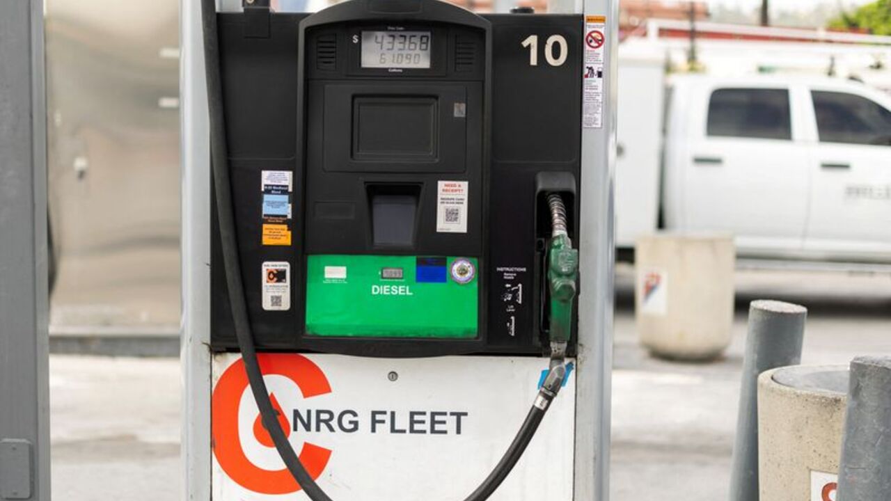 Price of diesel fuel a corporate filling station
