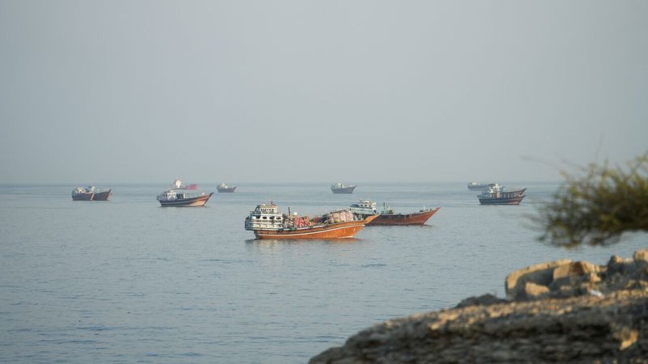 Vessels at the Strait of Hormuz, as seen from Musandam