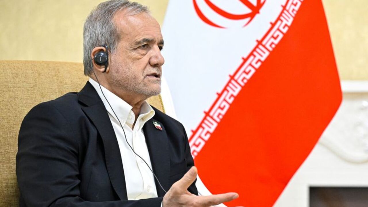 Russian President Vladimir Putin meets with Iranian President Masoud Pezeshkian in Turkmenbashi