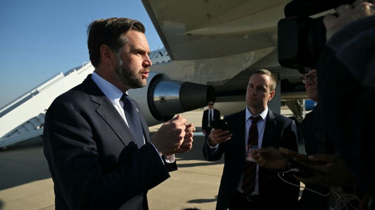 US Vice President JD Vance travels to Michigan to attend a rally ahead of the midterm elections, at Joint Base Andrews