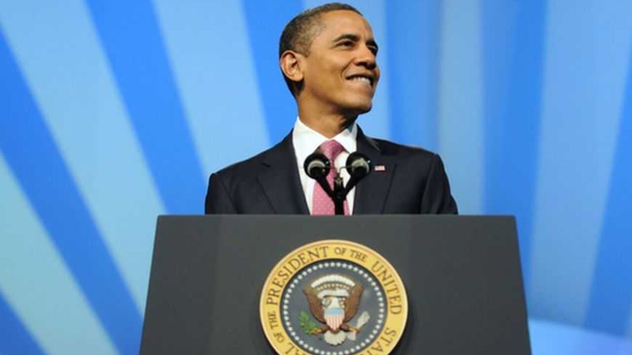 U.S. President Barack Obama smiles during remarks at the American Israel Public Affairs Committee (AIPAC) annual policy conference in Washington, March 4, 2012. REUTERS/Jonathan Ernst (UNITED STATES - Tags: POLITICS)