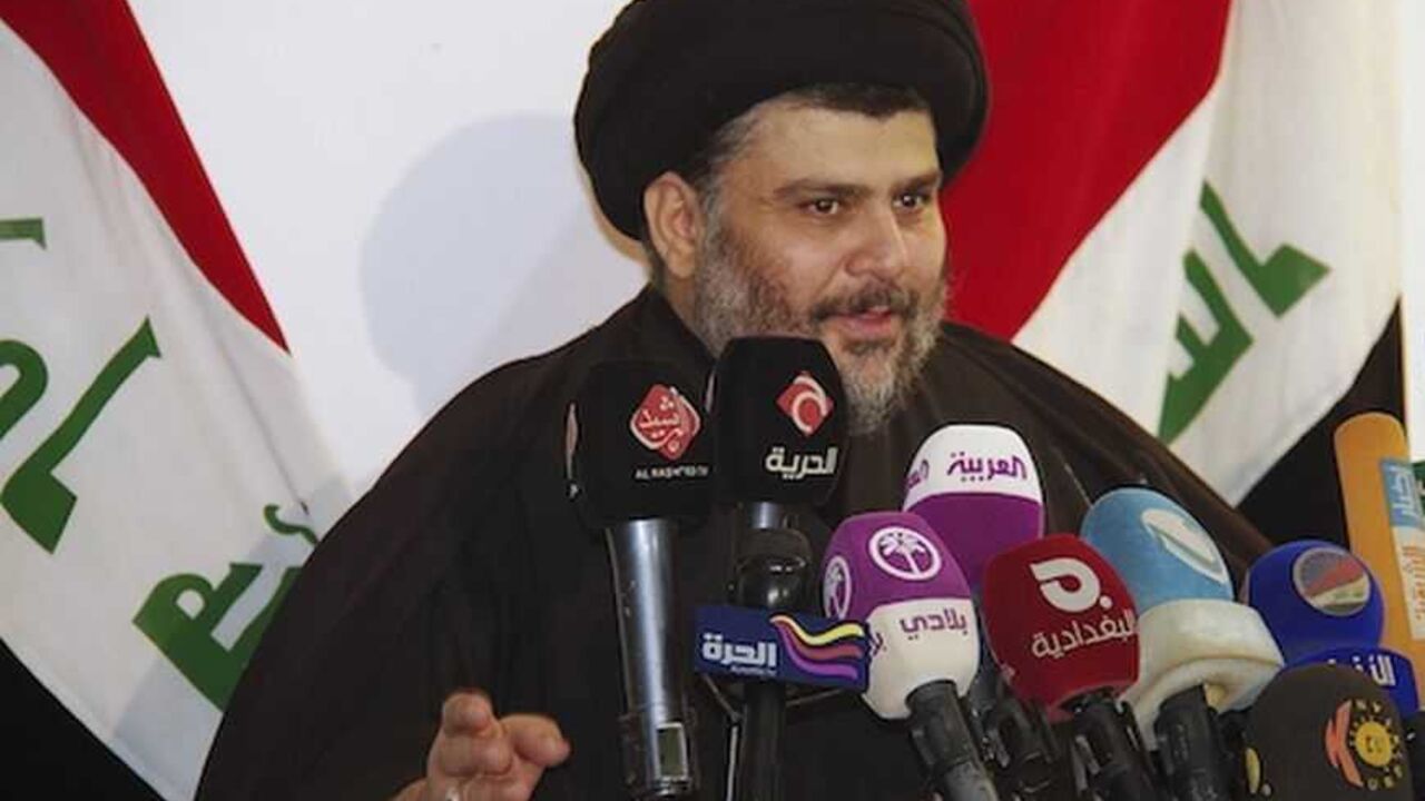 Iraqi Shi'ite cleric Moqtada al-Sadr speaks during a news conference in Najaf, some160 km (100 miles) south of Baghdad, January 1, 2013. Moqtada al-Sadr, head of a powerful Shi'ite movement in Iraq voiced his support for Sunni anti-government protesters, and warned of an "Iraqi Spring". REUTERS/Stringer (IRAQ - Tags: POLITICS RELIGION)