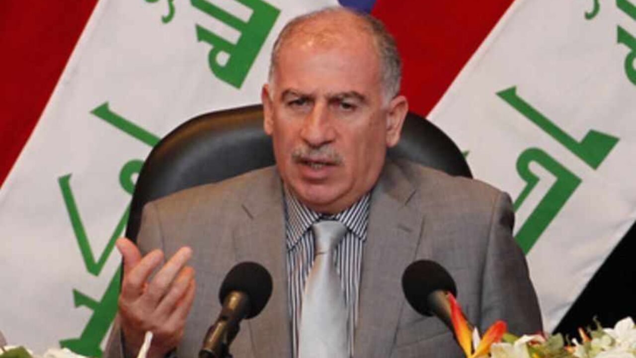 Iraqi parliament speaker Osama al-Nujaifi speaks during a news conference in Baghdad July 31, 2011.    REUTERS/Mohammed Ameen (IRAQ - Tags: POLITICS) - RTR2PHJW