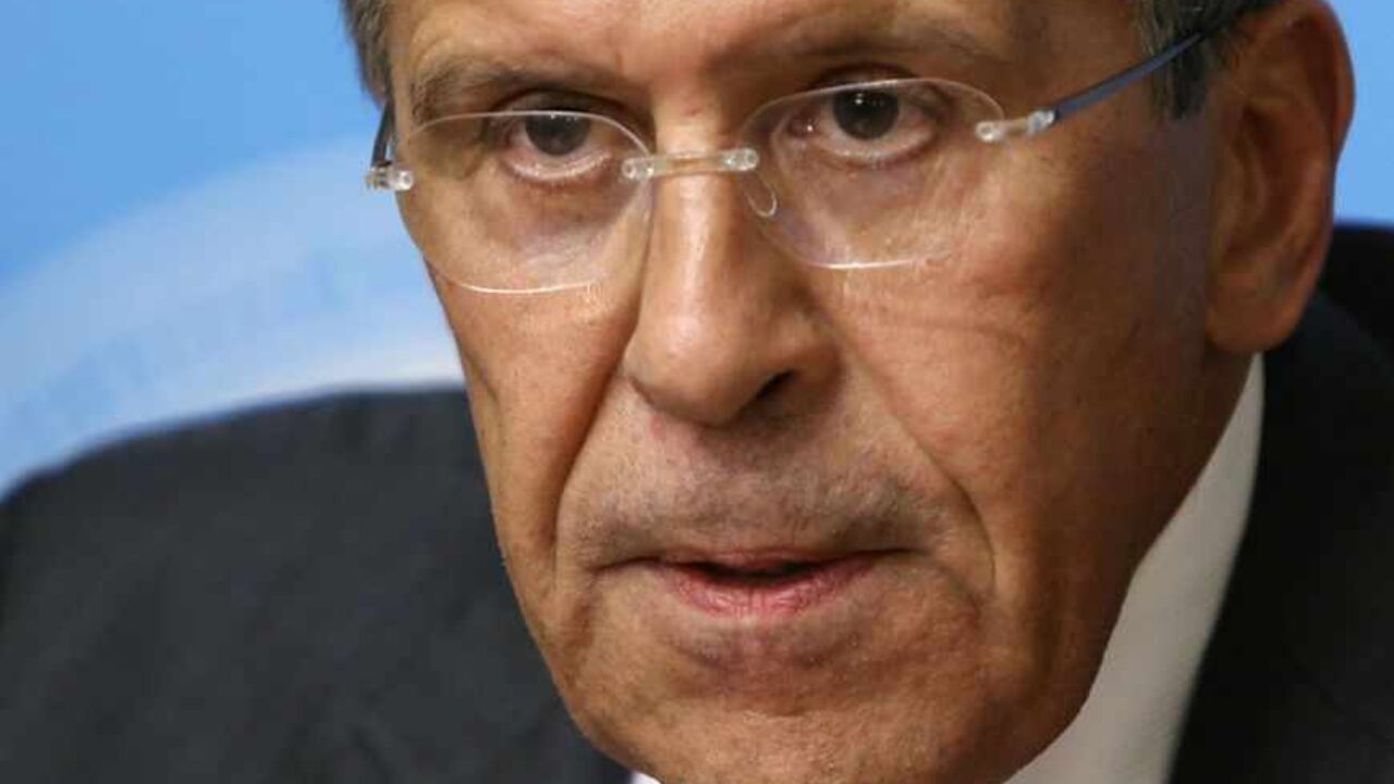 Russia's Foreign Minister Sergei Lavrov speaks during a briefing in Moscow, September 9, 2013. Russia said on Monday it would urge Syria to put its chemical weapons arsenal under international control if this would avert military strikes. REUTERS/Sergei Karpukhin (RUSSIA - Tags: POLITICS HEADSHOT CONFLICT) - RTX13E7X