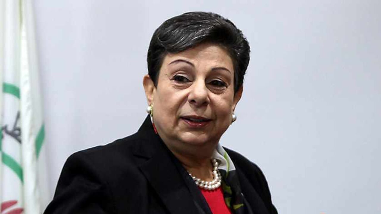 Palestine Liberation Organisation (PLO) executive committe member Hanan Ashrawi gestures during a press conference in which she spoke about the Palestinian bid to become a non-member state in the United Nations, on September 28, 2012 in the West Bank city of Ramallah. AFP PHOTO/ABBAS MOMANI        (Photo credit should read ABBAS MOMANI/AFP/GettyImages)