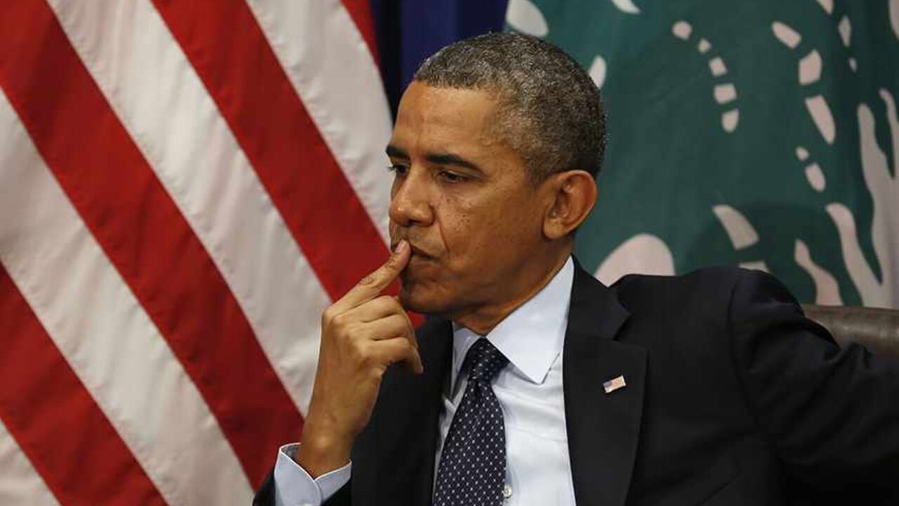 U.S. President Barack Obama listens during his meeting with Lebanon's President Michel Sleiman (not pictured) at  the United Nations General Assembly in New York September 24, 2013. 

REUTERS/Kevin Lamarque  (UNITED STATES - Tags: POLITICS) - RTX13XUK