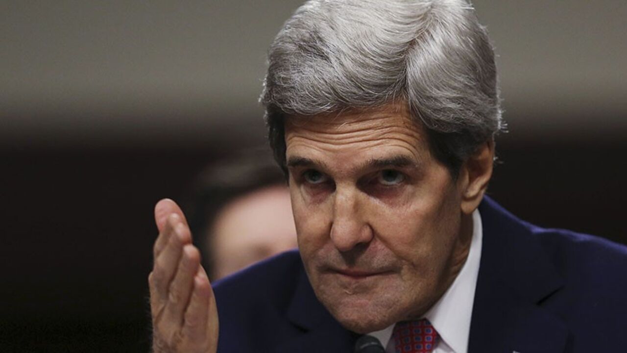 U.S. Secretary of State John Kerry testifies at the Senate Foreign Relations Committee regarding the "Convention on the Rights of Persons with Disabilities" in Washington November 21, 2013.  REUTERS/Gary Cameron (UNITED STATES - Tags: POLITICS SOCIETY) - RTX15N8P