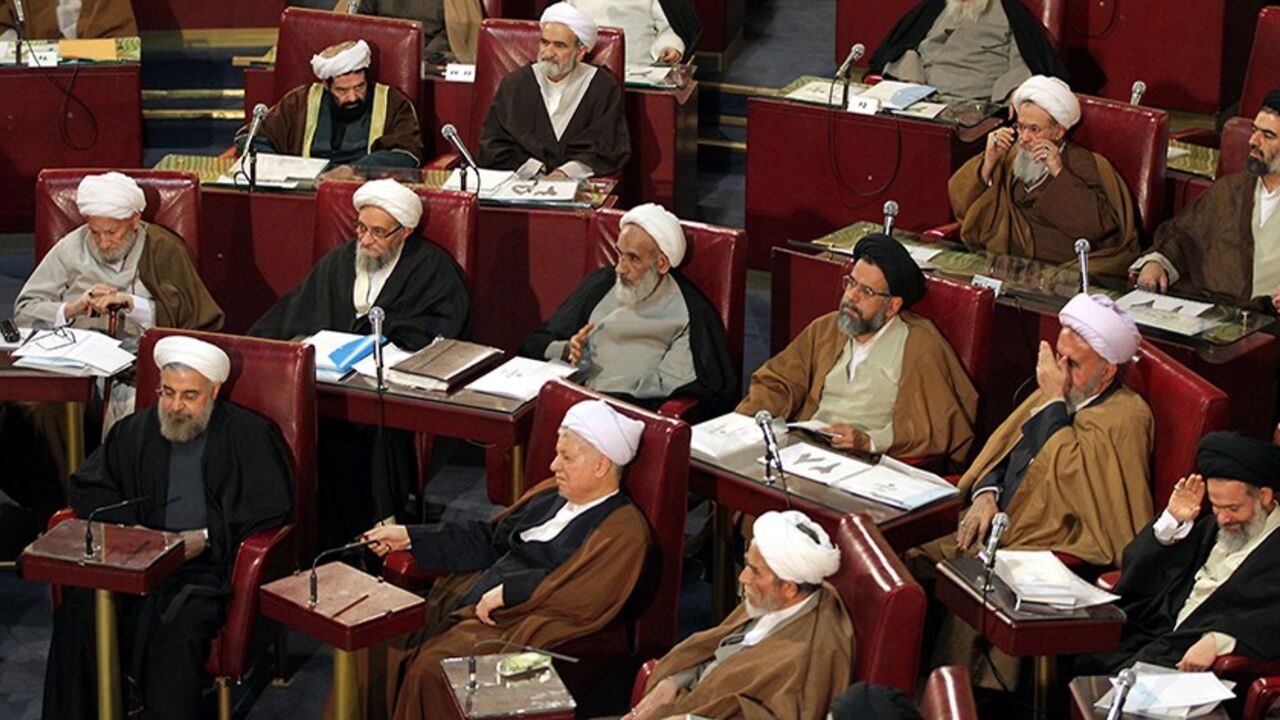 Iranian clerics attend a meeting of Iran's Assembly of Experts in Tehran on March 5, 2013. Iran's Assembly of Experts is an 86-seat body that selects the supreme leader and supervises his activities and holds sessions twice a year. AFP PHOTO/ ATTA KENARE        (Photo credit should read ATTA KENARE/AFP/Getty Images)