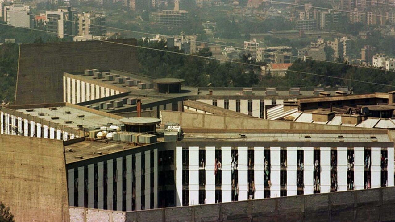 General view of Lebanon's Roumieh Central Prison overlooking Beirut, where riots erupted on April 7 and continue today April 8.  A prison warden and three inmates were slightly wounded in the revolt by prisoners demanding better conditions at Lebanon's largest jail which holds 3,000 inmates. - RTXIFDY