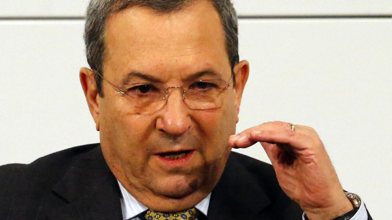 Israeli Defence Minister Ehud Barak gestures during the 49th Conference on Security Policy in Munich February 3, 2013. Senior politicians along with the leader of the Syrian opposition are in Munich providing a rare opportunity for talks to revive efforts to end the civil war in Syria.       REUTERS/Michael Dalder(GERMANY - Tags: MILITARY POLITICS) - RTR3DAJJ