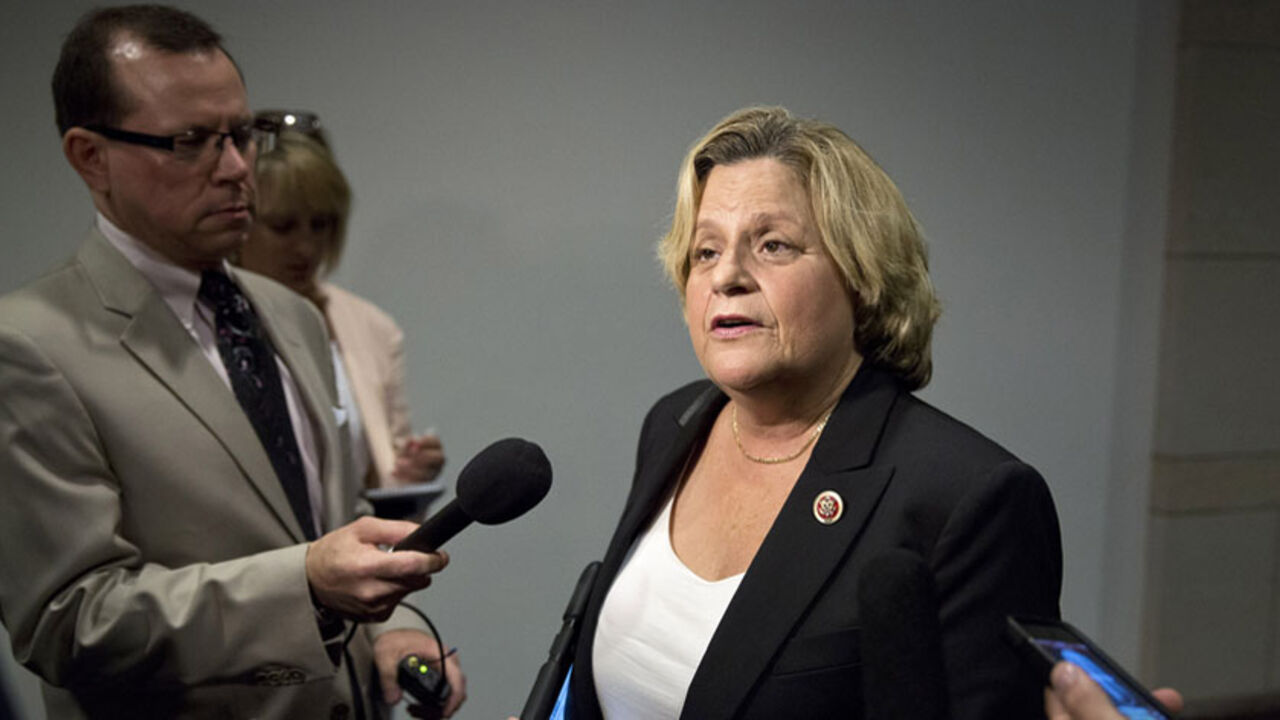U.S. Representative Ileana Ros-Lehtinen (R-FL) speaks to the media before attending a closed meeting for members of Congress on the situation in Syria at the U.S. Capitol in Washington September 1, 2013. U.S. Secretary of State John Kerry said on Sunday tests showed that sarin nerve gas was used in a deadly August 21 chemical attack near Damascus as he sought to build the case to convince skeptical lawmakers to authorize a military strike against the Syrian government. REUTERS/Joshua Roberts    (UNITED STAT