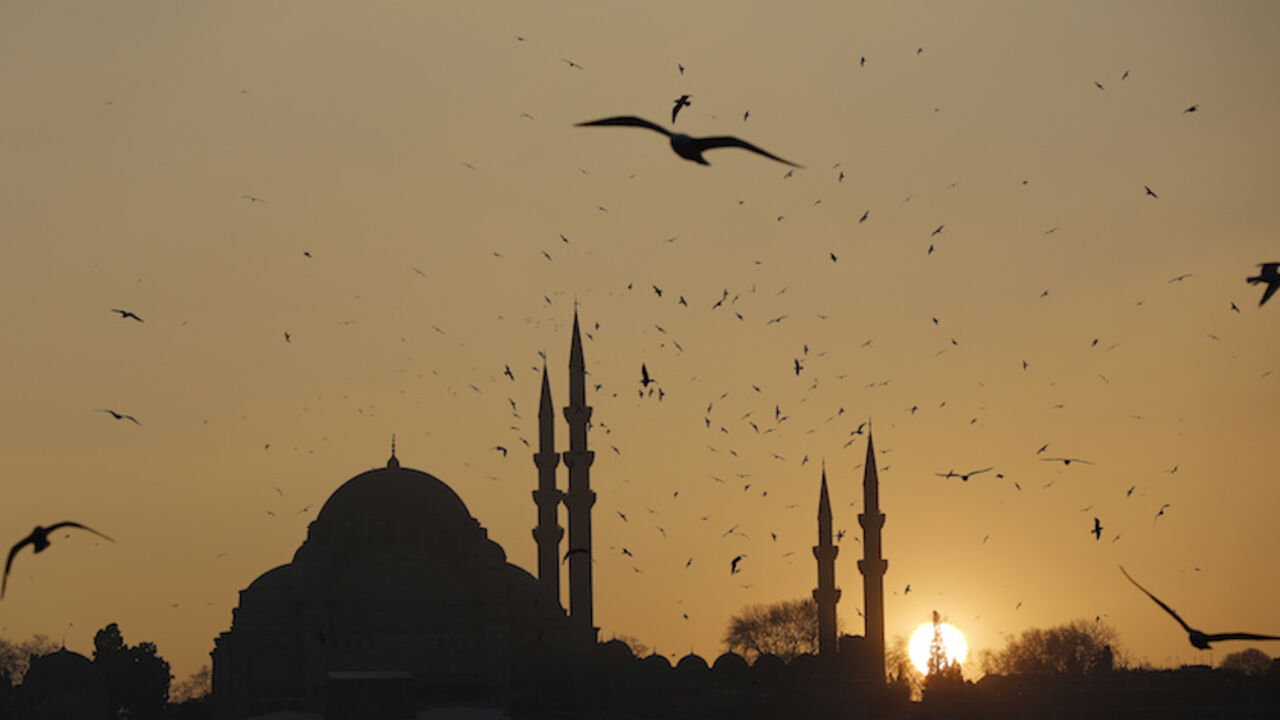 The sun sets over the Ottoman-era Suleymaniye mosque in Istanbul January 8, 2014. REUTERS/Murad Sezer (TURKEY - Tags: ENVIRONMENT RELIGION) - RTX176ER