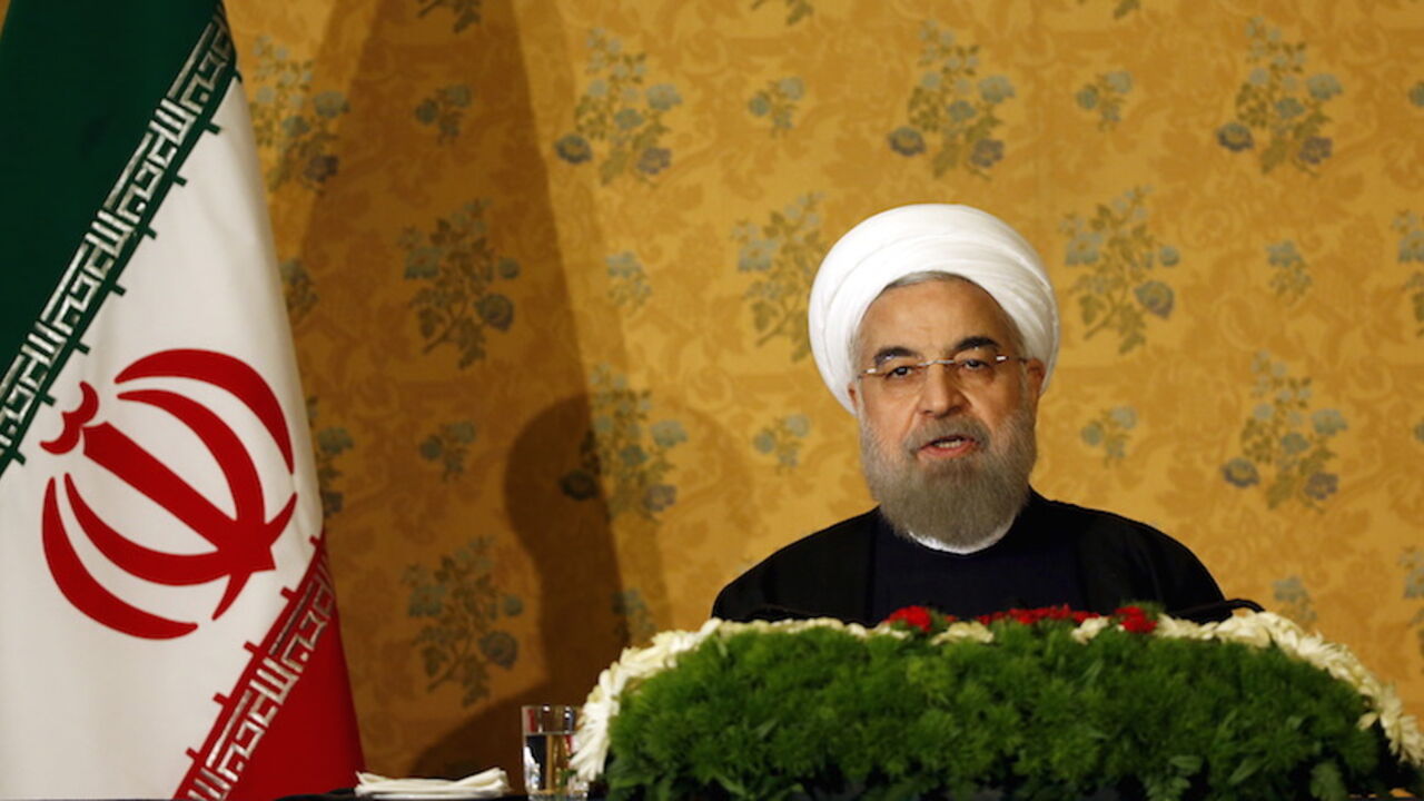 Iran President Hassan Rouhani speaks during a news conference in Rome, Italy, January 27, 2016. REUTERS/Alessandro Bianchi - RTX246ST