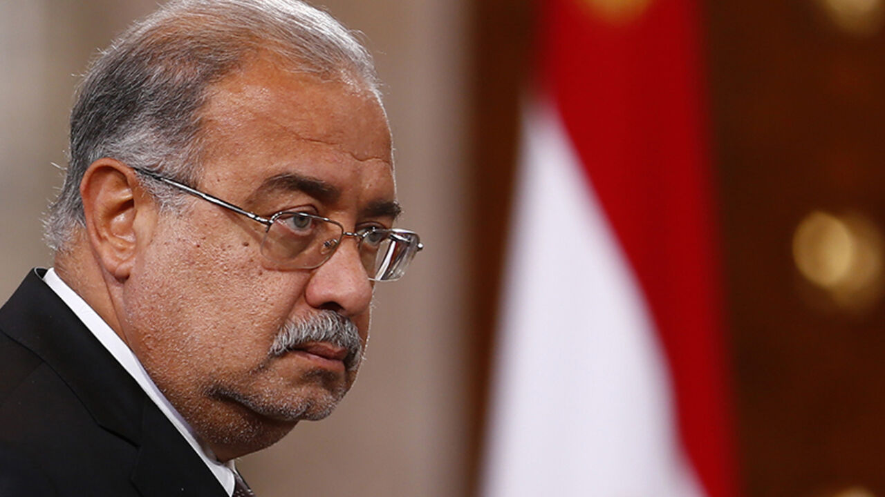 Ismail Sharif, Egyptian Minister of Petroleum and Mineral Resources, arrives to attend a news conference between Egypt's President Abdel Fattah al-Sisi with Cyprus' President Nicos Anastasiades and Greek Prime Minister Antonis Samaras after their summit at the presidential palace in Cairo November 8, 2014. Sisi is meeting with his Cypriot counterpart Nicos Anastasiades and Samaras as part of a tripartite summit for the leaders of the three countries to discuss cooperation in all areas and combating terroris