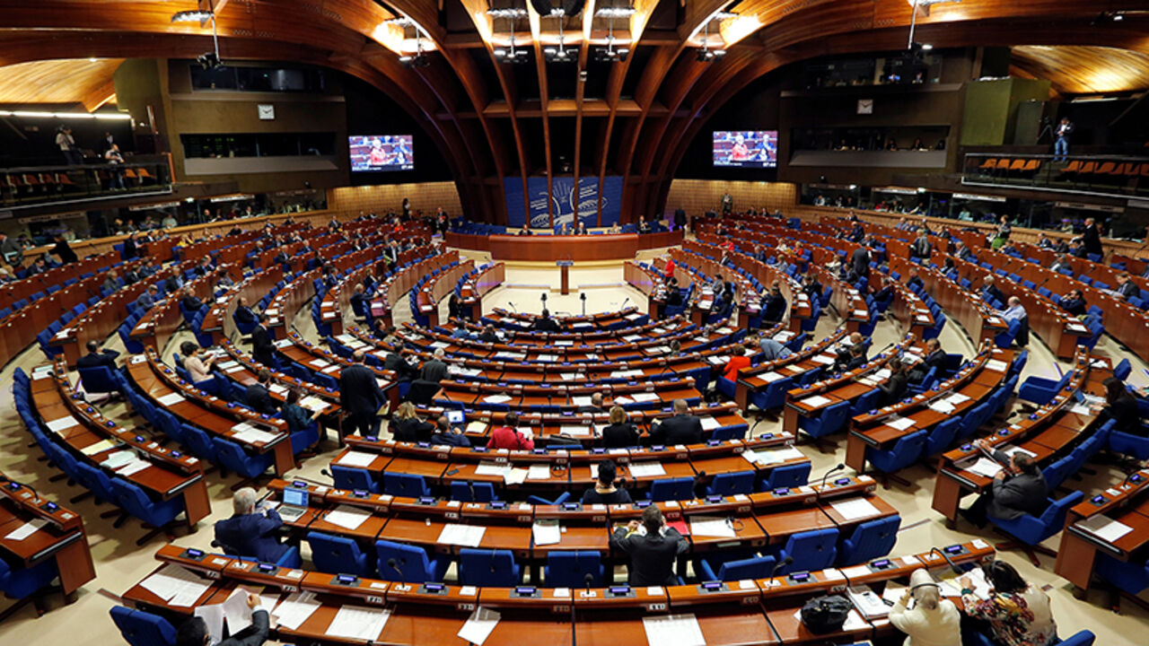 Members of the Parliamentary Assembly of the Council of Europe take part in a debate on the functioning of democratic institutions in Turkey, at the Council of Europe in Strasbourg, France, April 25, 2017. REUTERS/Vincent Kessler - RTS13SUB