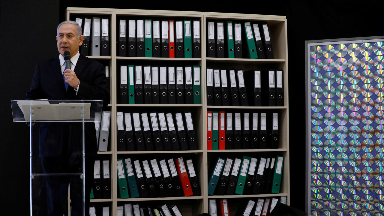 Israeli Prime minister Benjamin Netanyahu speaks during a news conference at the Ministry of Defence in Tel Aviv, Israel, April 30, 2018. REUTERS/ Amir Cohen - RC11A2857FF0
