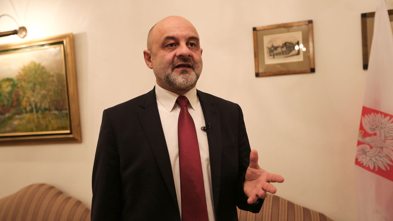 Polish Deputy Foreign Affairs Minister Maciej Lang speaks during an interview with AFP at the Polish Embassy in the Iranian capital Tehran on January 21, 2019. - Lang met in Tehran today with his Iranian counterpart in an effort to solve a dispute over a conference his country is to host. He described as "constructive" his talks with Iran's Deputy Foreign Minister Abbas Araghchi over the jointly organised conference with the United States on peace and security in the Middle East. (Photo by ATTA KENARE / AFP