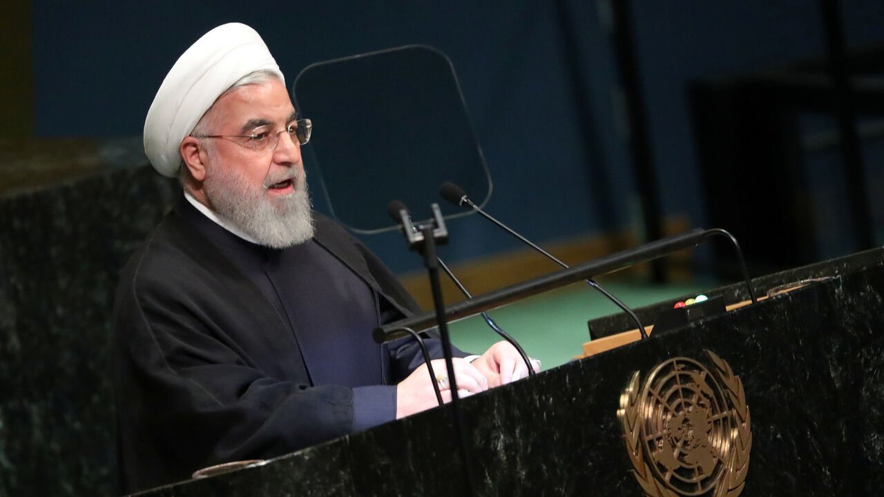 Iranian President Hassan Rouhani speaks at the Nelson Mandela Peace Summit during the 73rd United Nations General Assembly in New York, U.S., September 24, 2018. REUTERS/Carlo Allegri - RC1E713F5F70