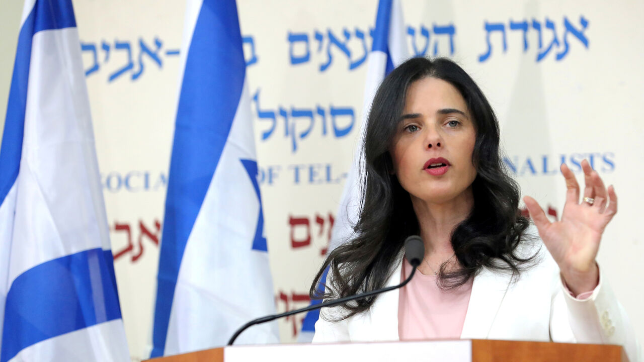Israeli Justice Minister Ayelet Shaked, from the Jewish Home party, delivers a statement in Tel Aviv, Israel December 29, 2018. REUTERS/Corinna Kern - RC1F3D22E2C0