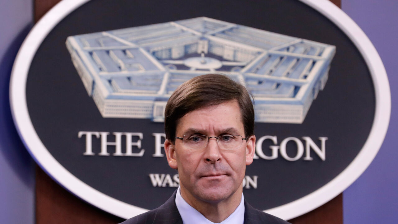 U.S. Defense Secretary Mark Esper holds a press briefing at Pentagon in Arlington, Virginia, U.S., December 20, 2019. REUTERS/Yuri Gripas - RC23ZD94I24B