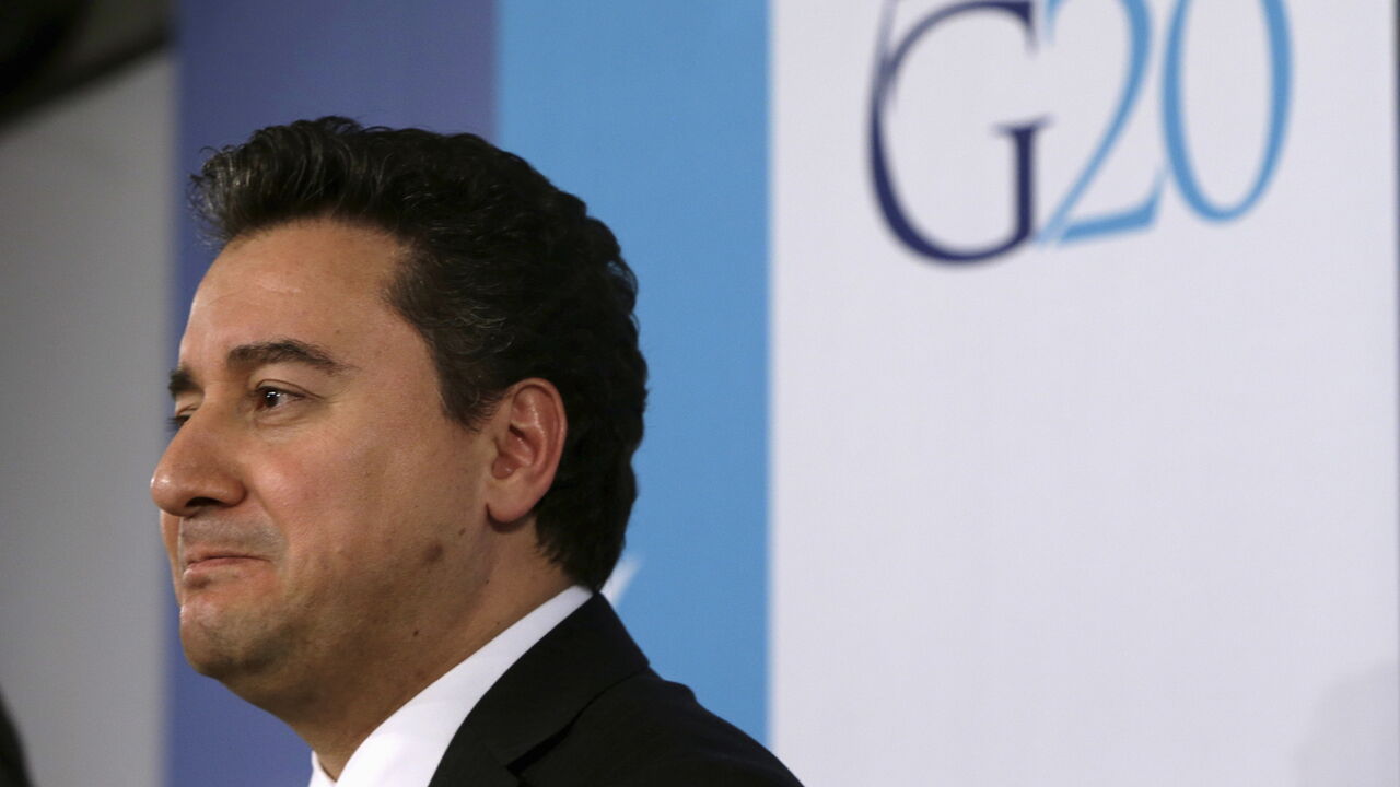 Turkey's Deputy Prime Minister for the Economy Ali Babacan answers a question at a news conference during the IMF spring meetings in Washington April 17, 2015. REUTERS/Gary Cameron

 - GF10000063295