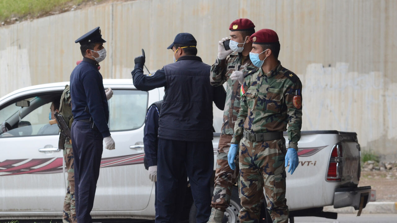ERBIL, IRAQ - APRIL 06: Security forces take measures on a main road after the Kurdish Regional Government (KRG) extended the curfew against the coronavirus (COVID-19) pandemic in Erbil, Iraq on April 06, 2020. (Photo by Ahsan Mohammed Ahmed Ahmed/Anadolu Agency via Getty Images)