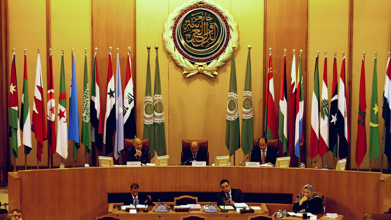 Secretary General of the Arab League Ahmed Aboul Gheit (L) looks on during Arab Foreign Ministers meeting in a regular session to discuss latest developments in Middle Eastern affairs, in Cairo, Egypt September 12, 2017. REUTERS/Mohamed Abd El Ghany - RC199F92FCF0