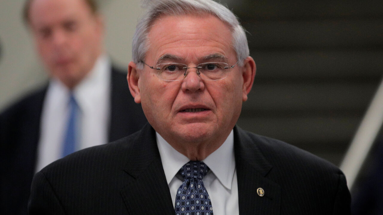U.S. Senator Bob Menendez (D-NJ) exits at the end of the day as the Trump impeachment trial continues in Washington, U.S., January 27, 2020. REUTERS/Brendan McDermid - RC2ROE9DKPT1