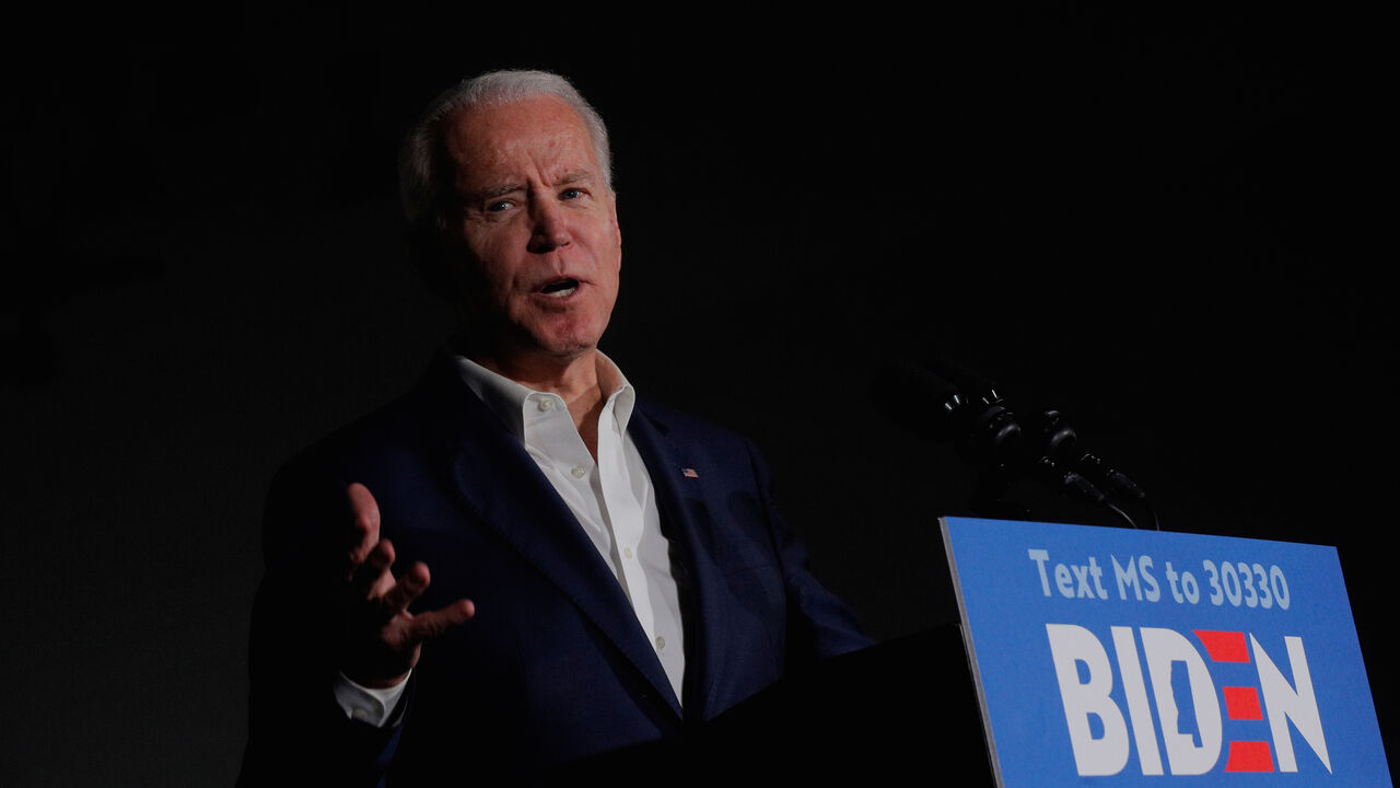 Democratic U.S. presidential candidate and former Vice President Joe Biden speaks during a campaign stop at Tougaloo College in Tougaloo, Mississippi, U.S., March 8, 2020. REUTERS/Brendan McDermid - RC2YFF9OJ3JY