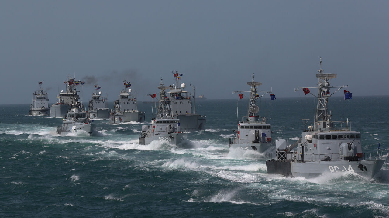 Venezuela's navy ships are seen during a military exercise near Punto Fijo, Venezuela July 24, 2019. Picture taken July 24, 2019. Miraflores Palace/Handout via REUTERS ATTENTION EDITORS - THIS PICTURE WAS PROVIDED BY A THIRD PARTY. - RC167D5BBE20