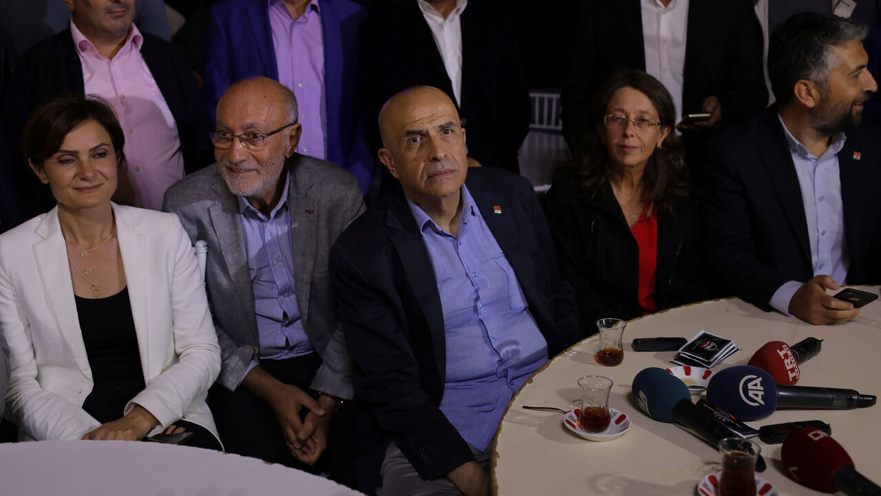 Enis Berberoglu, the first lawmaker from the main opposition Republican People's Party (CHP) to be jailed amid government purges following a failed military coup in 2016, is seen with his supporters after being released from the prison in Silivri near Istanbul, Turkey, September 20, 2018. REUTERS/Huseyin Aldemir - RC1FA81551A0