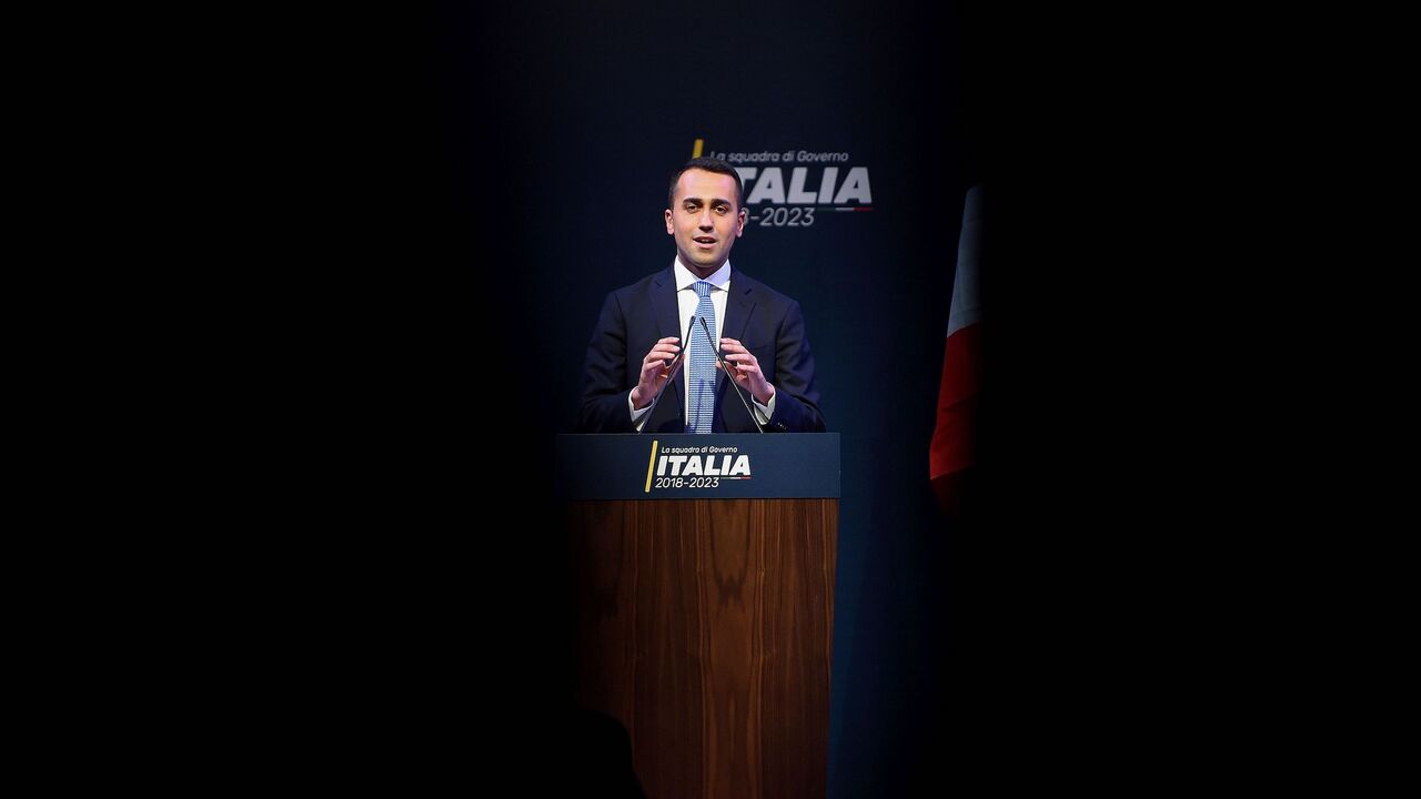 Leader of the Italy's populist Five Star Movement, Luigi Di Maio, gives a speech on March 1, 2018, in Rome, as he present his would-be cabinet team ahead of elections on March 4. 
The 5-Star Movement has named its team of ministers if it is asked to form a government after March 4 general election, an unusual move aimed at stealing a march on its rivals and showing voters it is ready for power. / AFP PHOTO / Filippo MONTEFORTE        (Photo credit should read FILIPPO MONTEFORTE/AFP via Getty Images)