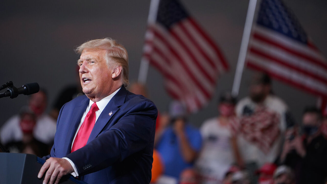US President Donald Trump addresses supporters during a campaign rally at Smith-Reynolds Regional Airport in Winston-Salem, North Carolina on September 8, 2020. (Photo by MANDEL NGAN / AFP) (Photo by MANDEL NGAN/AFP via Getty Images)