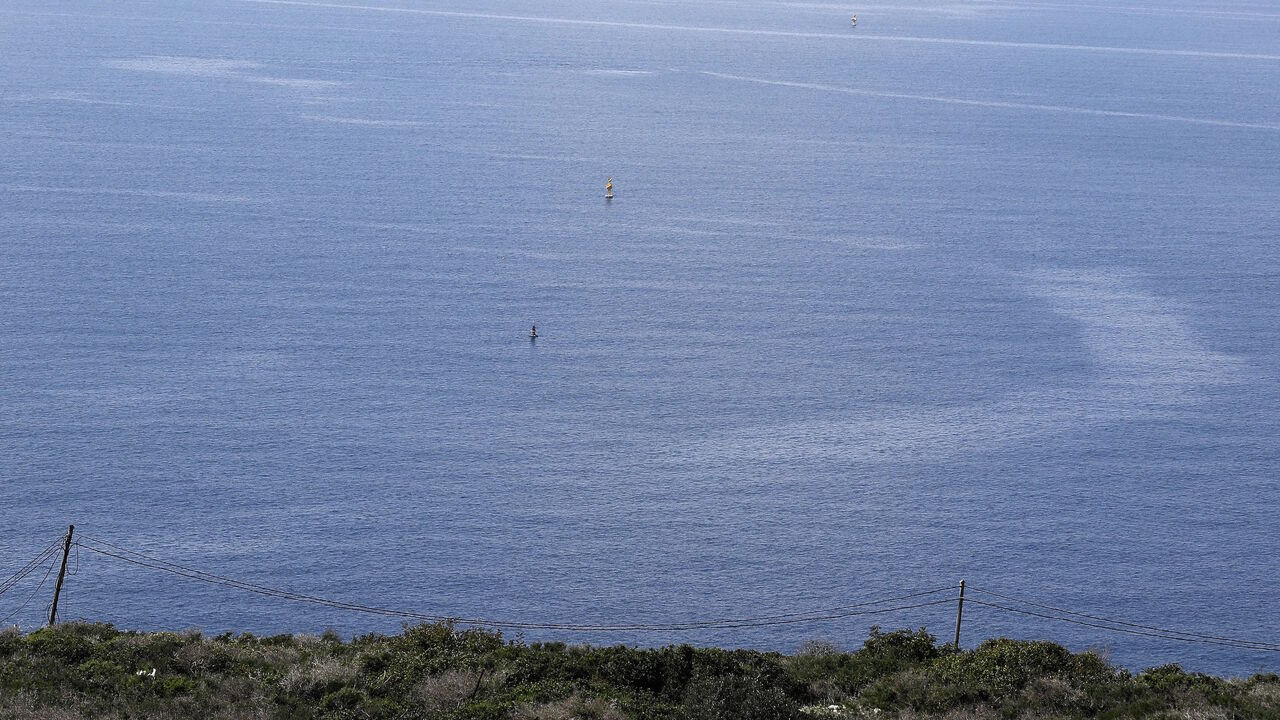 A picture taken on February 24, 2018 from Lebanon's southern border town of Naqura on the border with Israel, south of Beirut, shows the maritime boundaries between Lebanon and Israel.
The UN peacekeeping force in southern Lebanon has made efforts to prevent tension between Lebanon and Israel from escalating into a conflict, warning of continued escalation on the backdrop of oil exploration and construction of a barrier on the border. / AFP PHOTO / JOSEPH EID        (Photo credit should read JOSEPH EID/AFP 