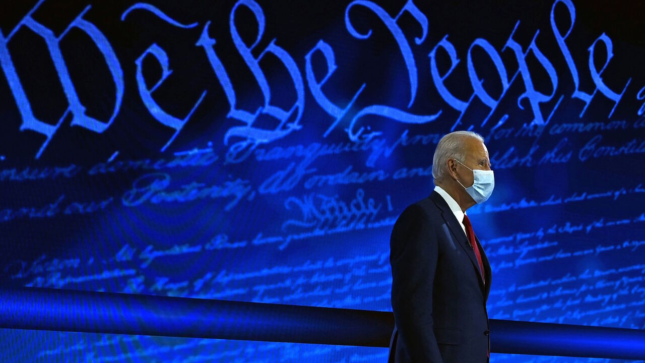 Democratic Presidential candidate and former US Vice President Joe Biden participates in an ABC News town hall event at the National Constitution Center in Philadelphia on October 15, 2020. (Photo by JIM WATSON / AFP) (Photo by JIM WATSON/AFP via Getty Images)