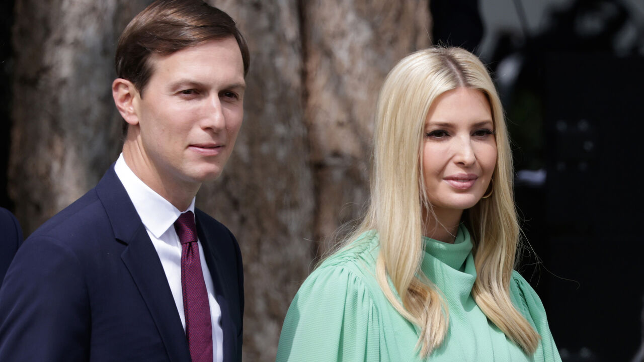 WASHINGTON, DC - SEPTEMBER 15:  Special adviser to the president Jared Kushner (L) and Ivanka Trump arrive to the signing ceremony of the Abraham Accords on the South Lawn of the White House September 15, 2020 in Washington, DC. Witnessed by President Trump, Prime Minister Netanyahu signed a peace deal with the UAE and a declaration of intent to make peace with Bahrain. (Photo by Alex Wong/Getty Images)