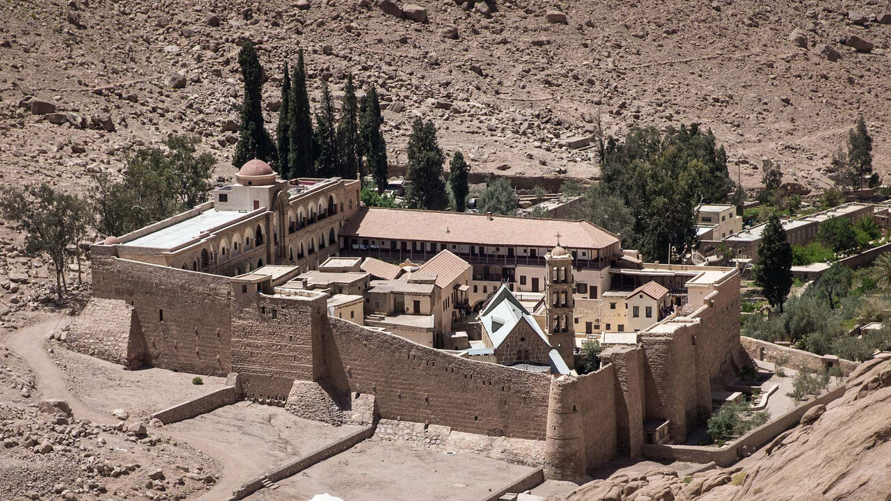 A picture taken on April 16, 2017 shows a general view of the Monastery of St. Catherine in Egypt's south Sinai, where a policeman was killed and three others wounded on April 18, 2017 when gunmen opened fire on a checkpoint near the monastery, the interior ministry said,  in an attack claimed by Islamic State jihadists.

 / AFP PHOTO / Pedro Costa Gomes        (Photo credit should read PEDRO COSTA GOMES/AFP via Getty Images)